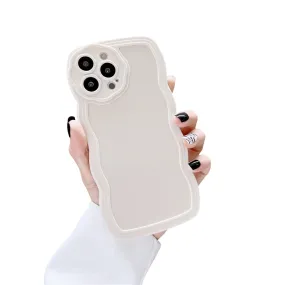 Anymob iPhone Case White Curly Wavy Shockproof Bumper Transparent Silicon Cover