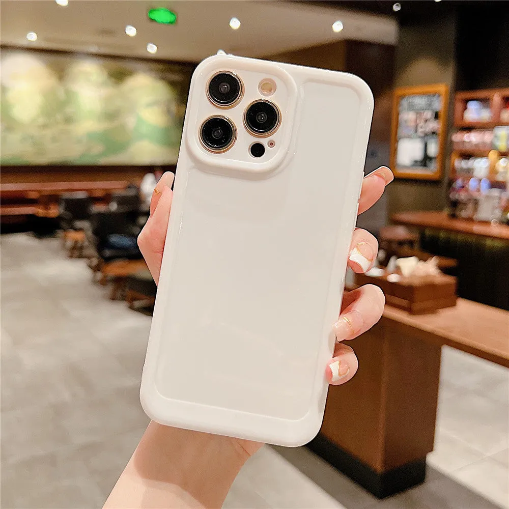 Anymob iPhone Case White Soft Silicone Bracelet Electroplate Shockproof Strap Cover