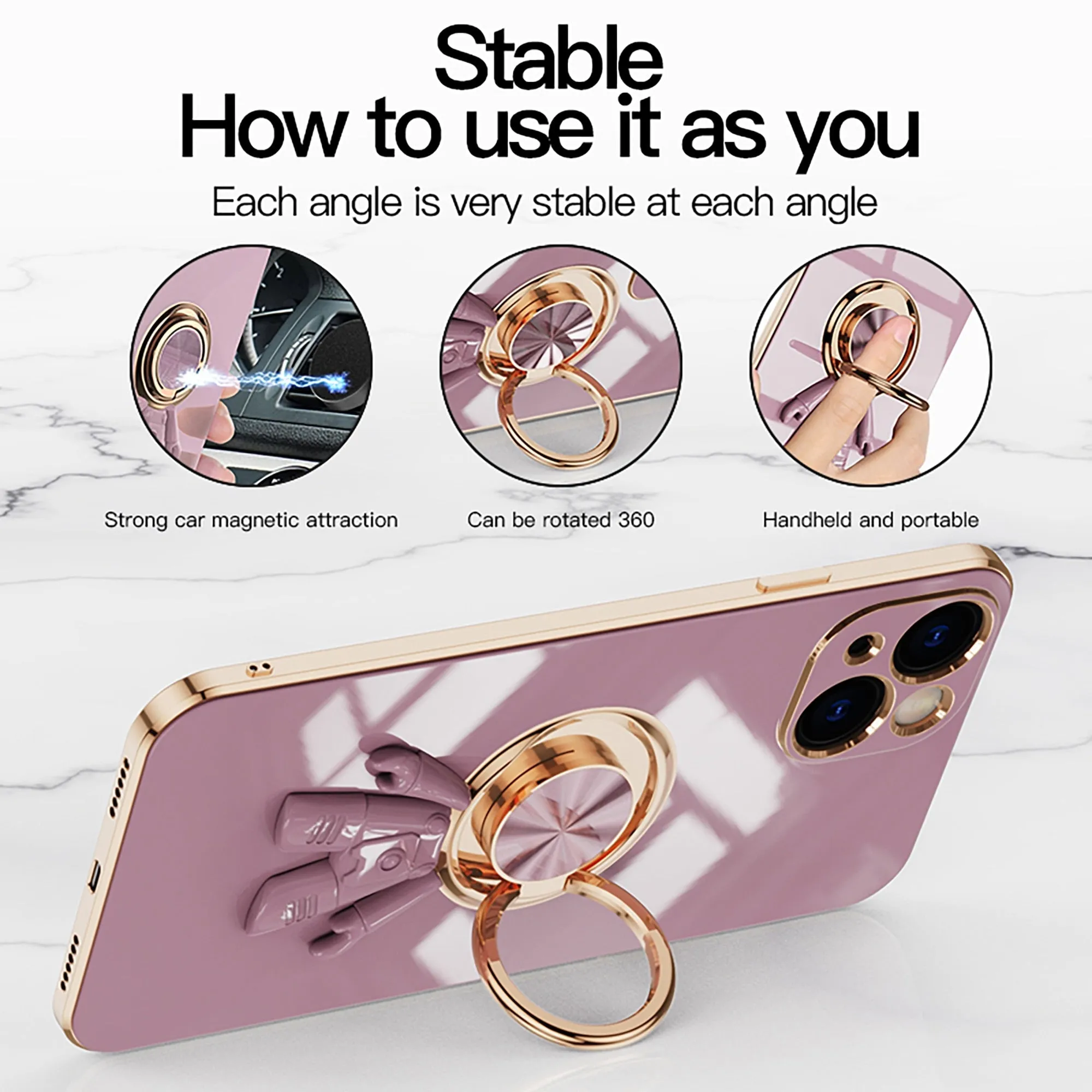 Anymob iPhone Green Astronaut Magnetic Bracket Phone Case Plating Shell
