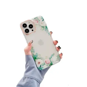Anymob iPhone Green Rose Flowers Phone Case Plating Shockproof Cover