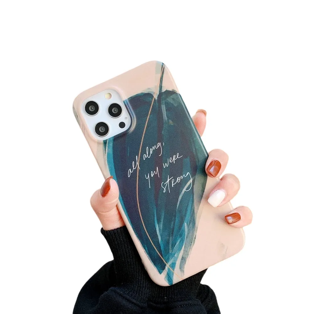 Anymob iPhone Leaf Pattern Phone Case Soft Silicone Back Cover