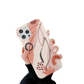 Anymob iPhone Peach Branch Pattern Phone Case Soft Silicone Back Cover