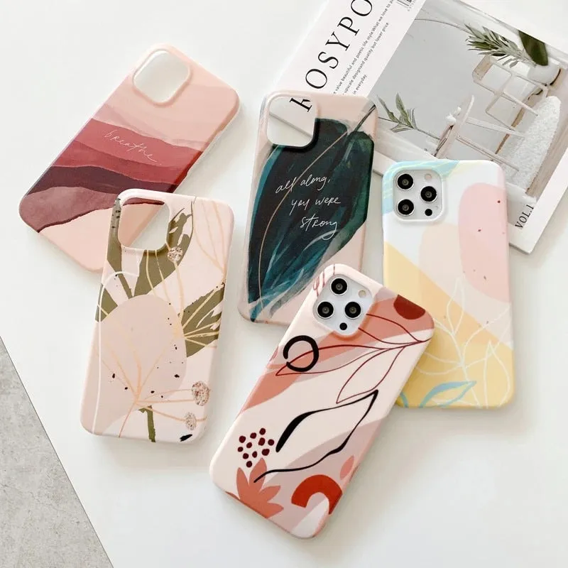 Anymob iPhone Peach Branch Pattern Phone Case Soft Silicone Back Cover