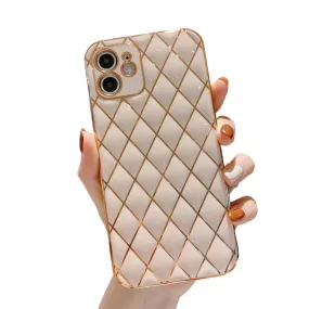 Anymob iPhone Peach Electroplated Phone Case Soft Silicone Shockproof Back Cover