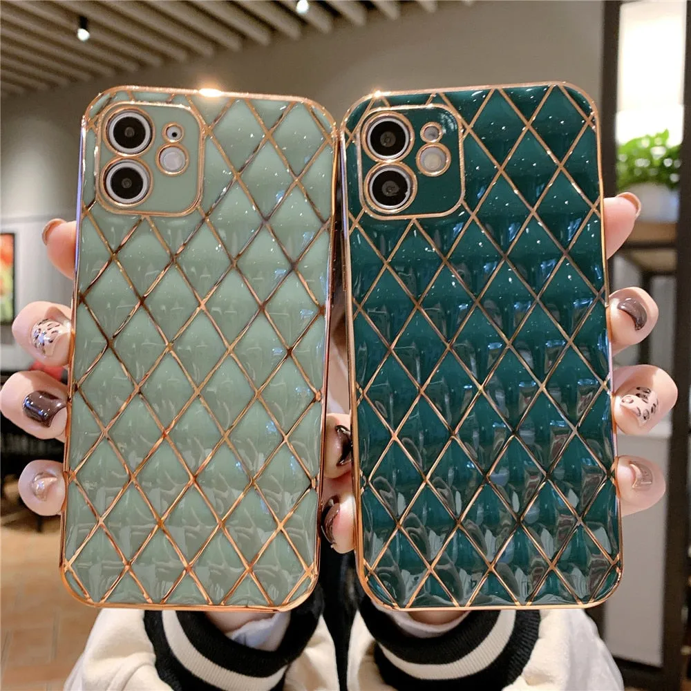 Anymob iPhone Peach Electroplated Phone Case Soft Silicone Shockproof Back Cover