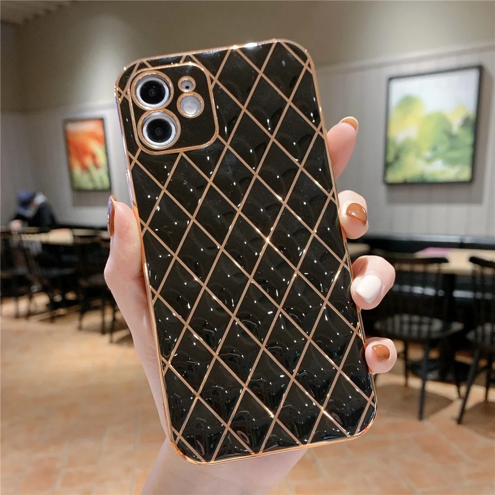 Anymob iPhone Peach Electroplated Phone Case Soft Silicone Shockproof Back Cover