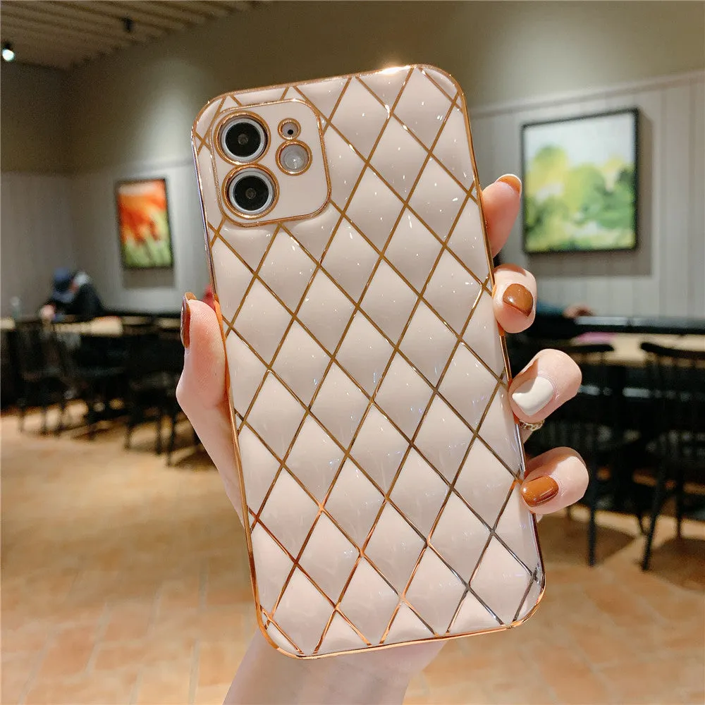 Anymob iPhone Peach Electroplated Phone Case Soft Silicone Shockproof Back Cover