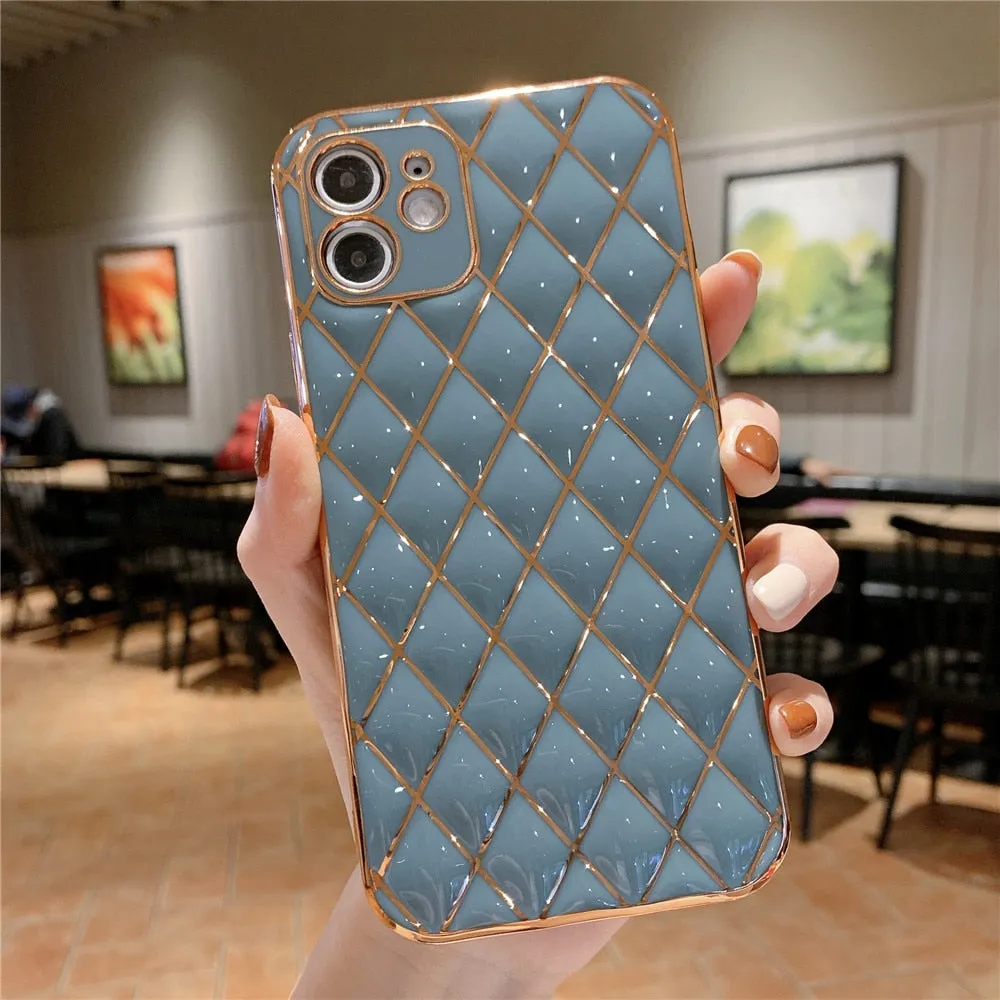 Anymob iPhone Peach Electroplated Phone Case Soft Silicone Shockproof Back Cover
