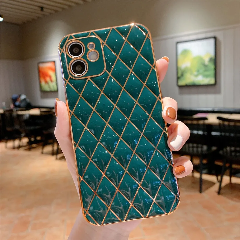 Anymob iPhone Peach Electroplated Phone Case Soft Silicone Shockproof Back Cover