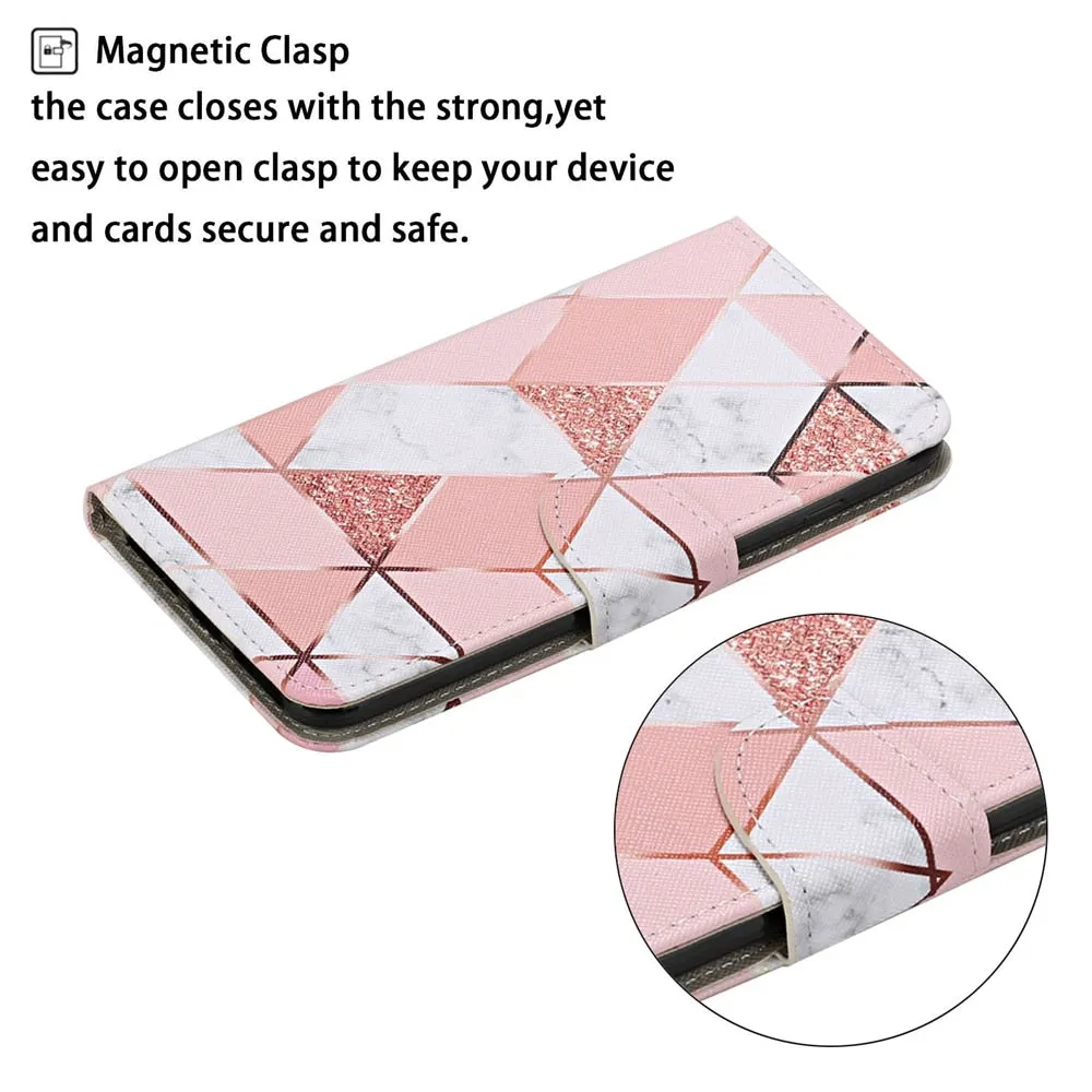 Anymob iPhone Pink Bear Flip Leather Phone Case With Wallet Slot Cases Cover
