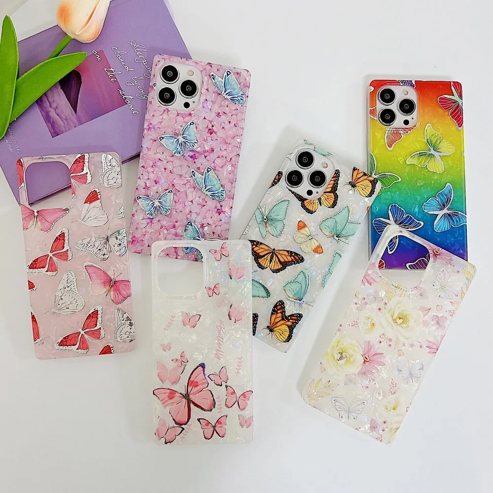 Anymob iPhone Pink Shining Dream Case With Butterfly Shell Phone Cover