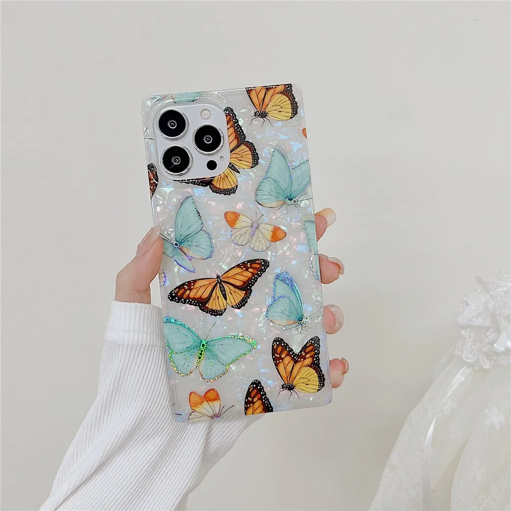 Anymob iPhone Pink Shining Dream Case With Butterfly Shell Phone Cover