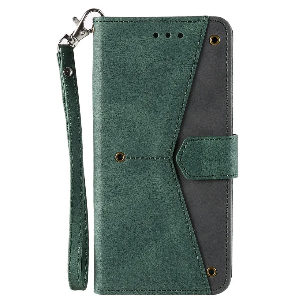 Anymob IPhone Pink Splicing Flip Leather Phone Cases Wallet Book Style Cover
