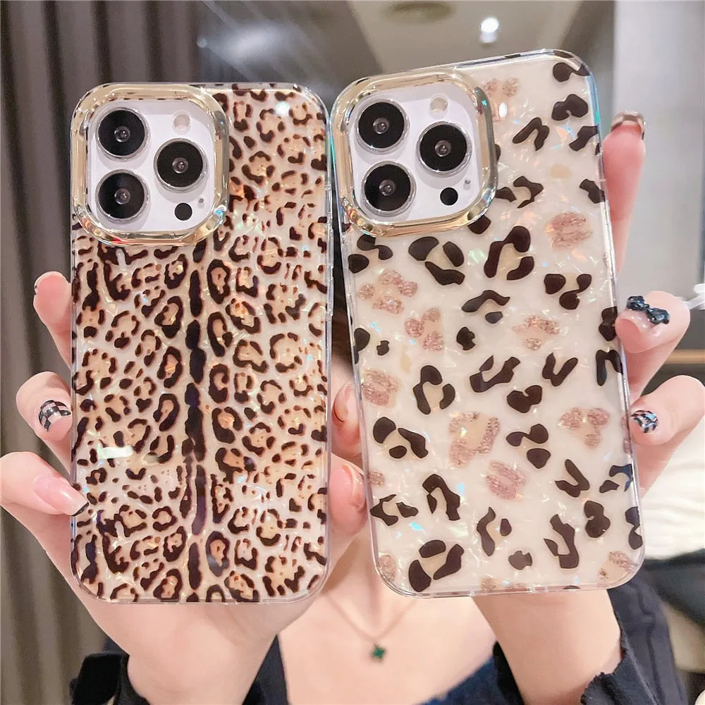 Anymob iPhone Rainbow Glitter Dream Shell Pattern Case Soft IMD Silicon Shockproof Cover Bumper