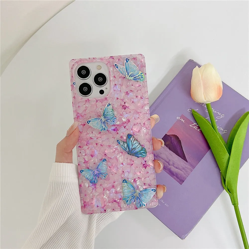 Anymob iPhone Rainbow Shining Dream Case With Butterfly Shell Phone Cover