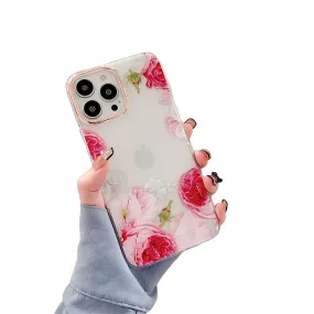 Anymob iPhone Red Rose Flowers Phone Case Plating Shockproof Cover