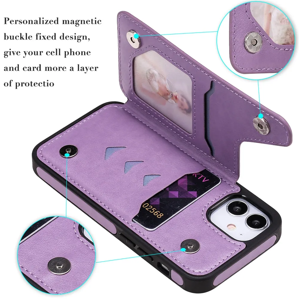 Anymob iPhone Violet 3D Butterfly Flip Leather Case Mini Wallet Book Cover