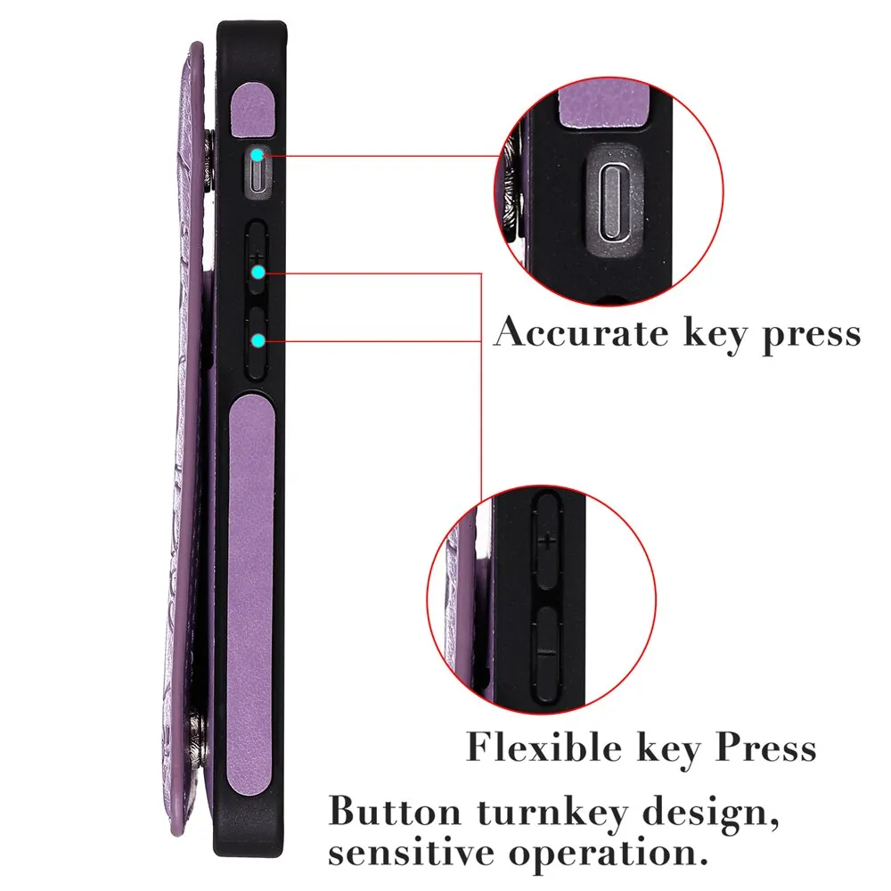 Anymob iPhone Violet 3D Butterfly Flip Leather Case Mini Wallet Book Cover