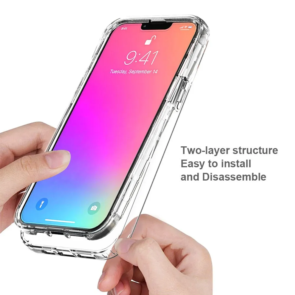 Anymob iPhone Violet Transparent Gradient Bumper Phone Case Silicone Shockproof Cover