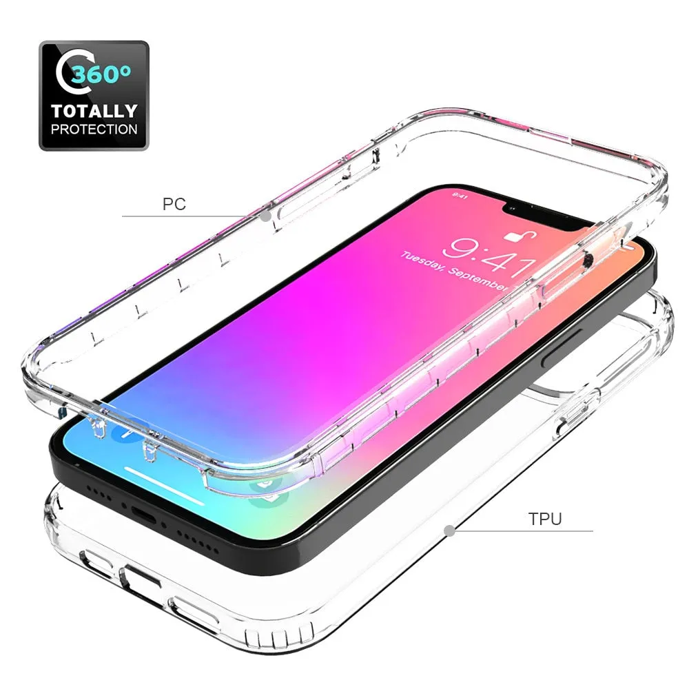 Anymob iPhone Violet Transparent Gradient Bumper Phone Case Silicone Shockproof Cover
