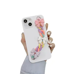 Anymob iPhone White Bracelet Phone Case Mini Colorful Chain Soft Silicon Cover