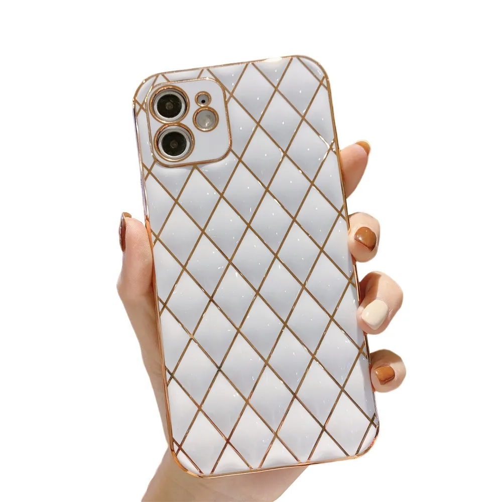 Anymob iPhone White Electroplated Phone Case Soft Silicone Shockproof Back Cover