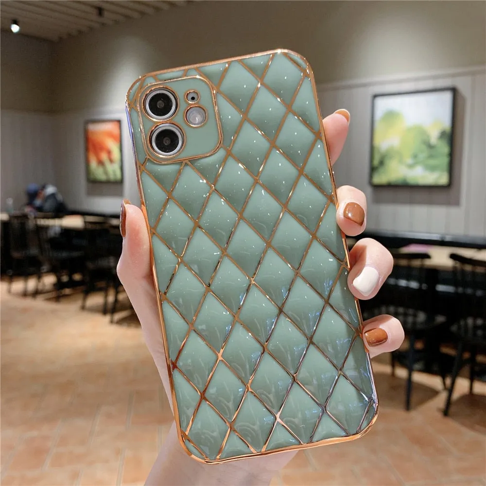 Anymob iPhone White Electroplated Phone Case Soft Silicone Shockproof Back Cover