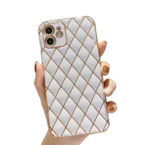 Anymob iPhone White Electroplated Phone Case Soft Silicone Shockproof Back Cover