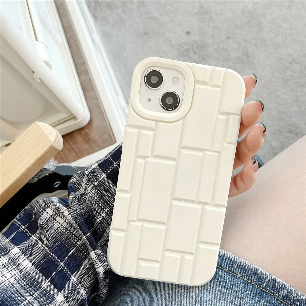 Anymob iPhone White Geometry Phone Case Soft Silicon Shockproof Cover