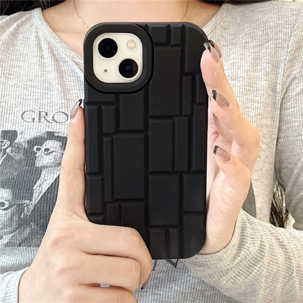 Anymob iPhone White Geometry Phone Case Soft Silicon Shockproof Cover