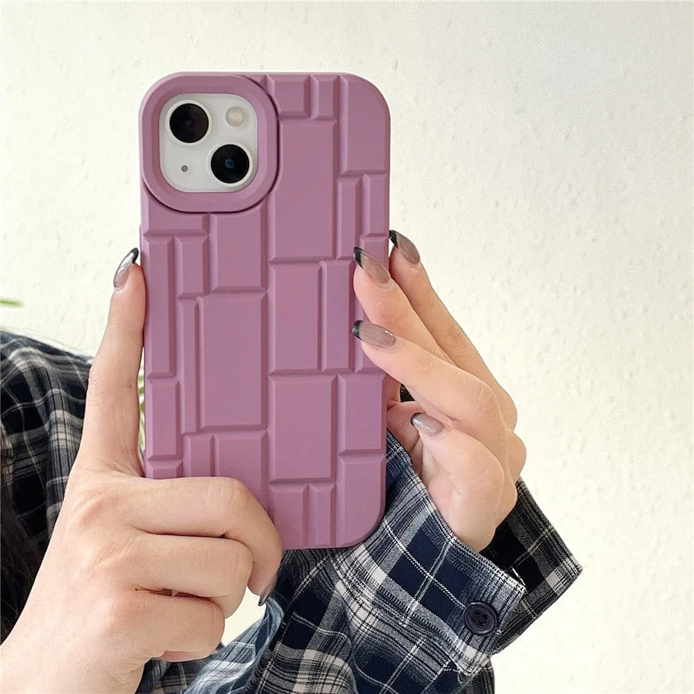 Anymob iPhone White Geometry Phone Case Soft Silicon Shockproof Cover