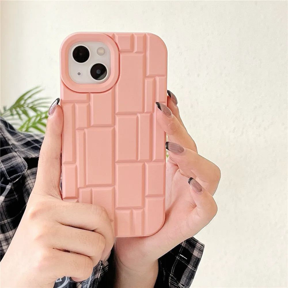 Anymob iPhone White Geometry Phone Case Soft Silicon Shockproof Cover