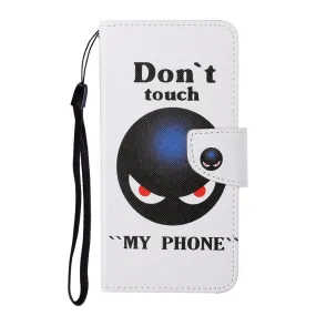 Anymob Samsung Angry Face Pattern Phone Case Magnetic Flip Leather Wallet Painted Cover