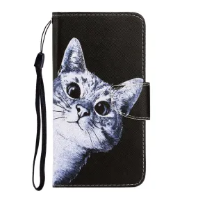 Anymob Samsung Black Cat Magnetic Flip Wallet Case Painted Leather Phone Cover