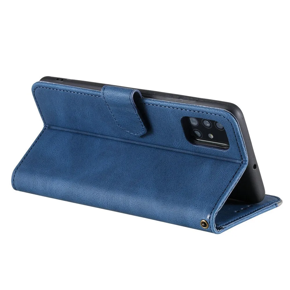 Anymob Samsung Black Splicing Flip Leather Case Card Slot Wallet Phone Cover