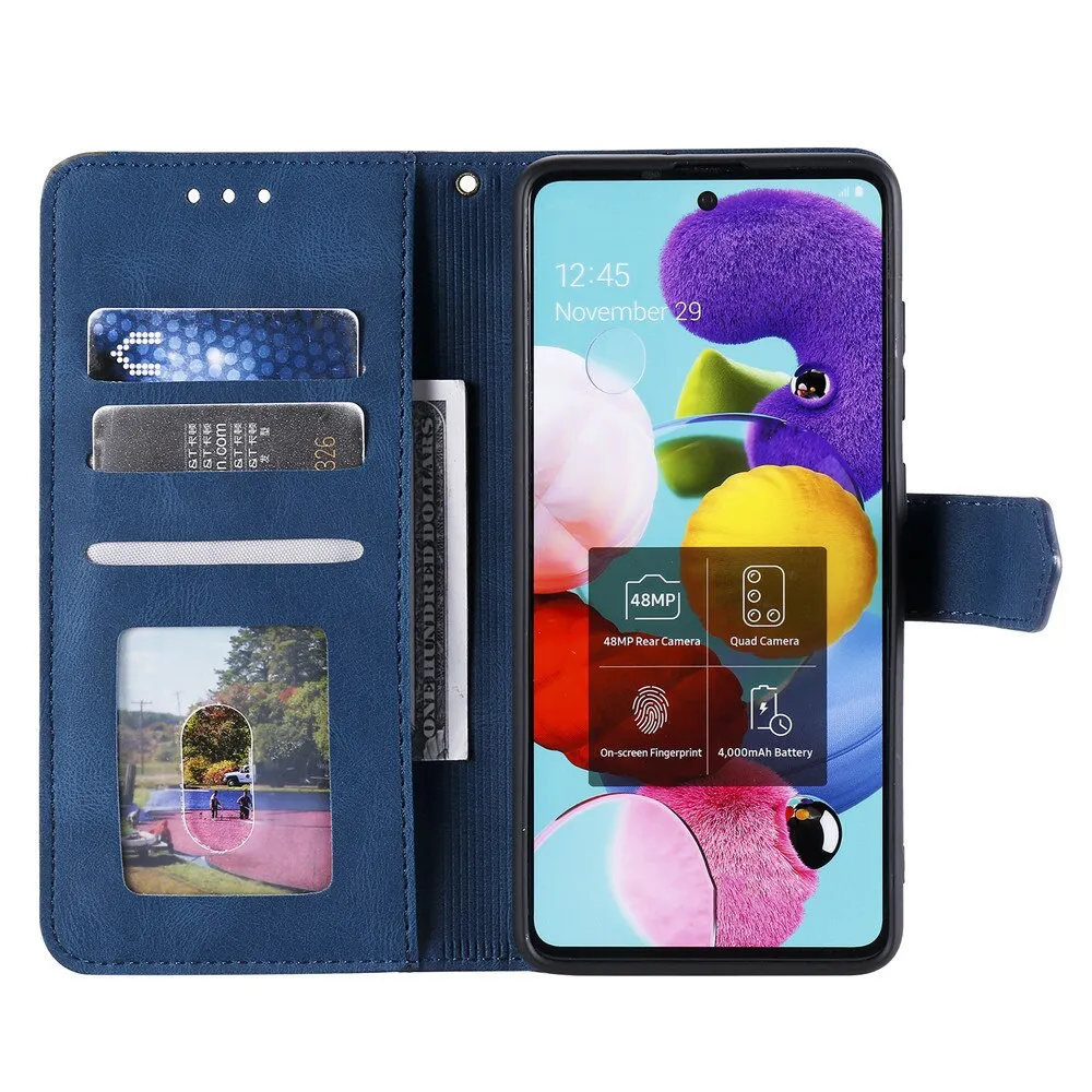 Anymob Samsung Black Splicing Flip Leather Case Card Slot Wallet Phone Cover