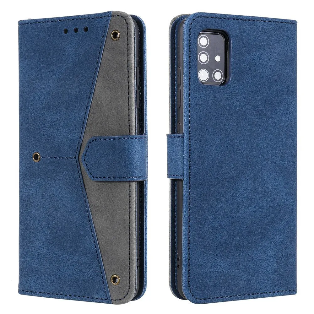 Anymob Samsung Black Splicing Flip Leather Case Card Slot Wallet Phone Cover