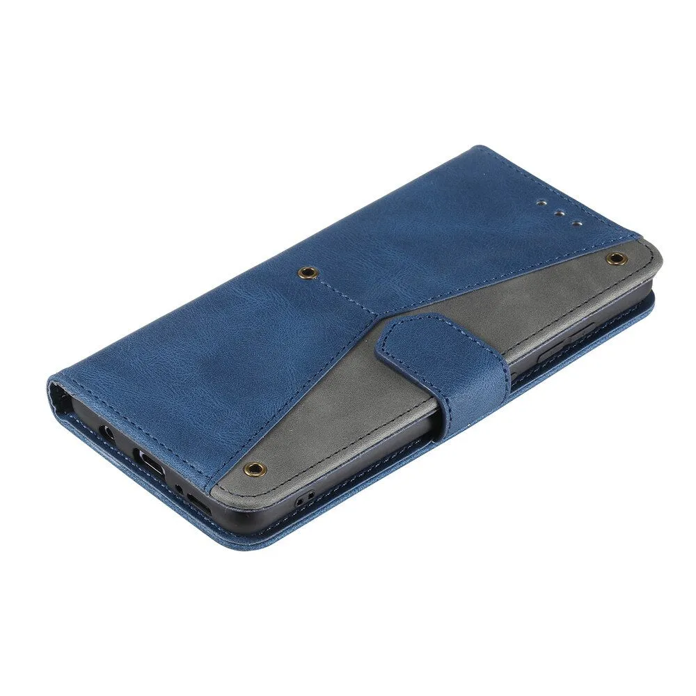 Anymob Samsung Black Splicing Flip Leather Case Card Slot Wallet Phone Cover