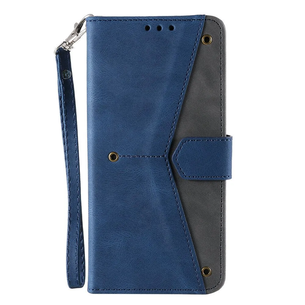 Anymob Samsung Black Splicing Flip Leather Case Card Slot Wallet Phone Cover