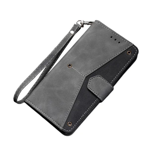 Anymob Samsung Black Splicing Flip Leather Case Card Slot Wallet Phone Cover