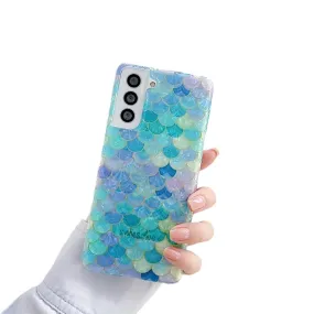 Anymob Samsung Blue Scales Silicone Dream Shell Pattern Case Shockproof Back Cover