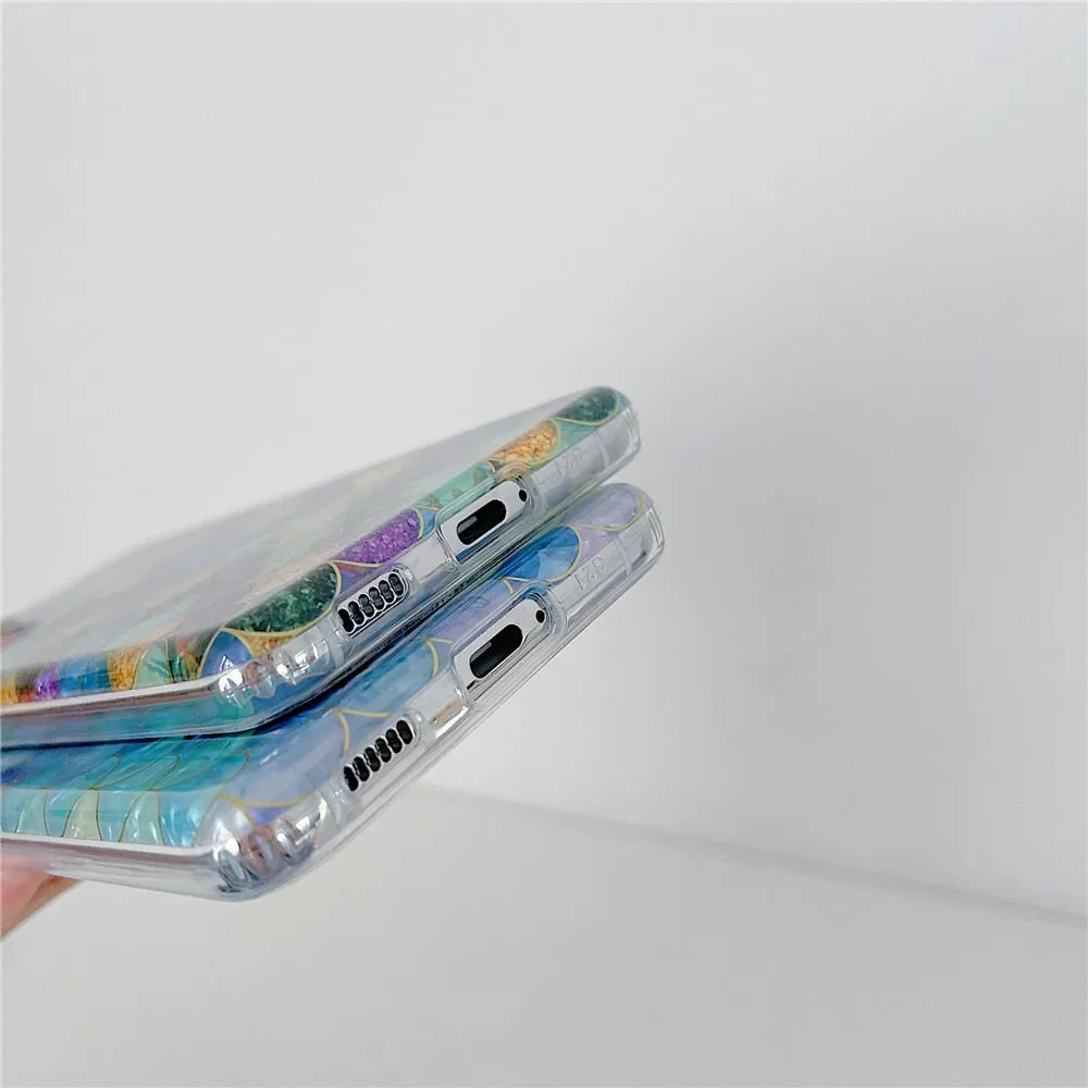 Anymob Samsung Blue Scales Silicone Dream Shell Pattern Case Shockproof Back Cover