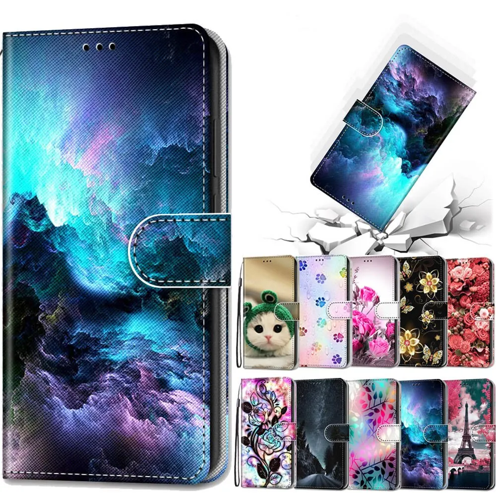Anymob Samsung Blue Sky Magnetic Flip Leather Phone Case