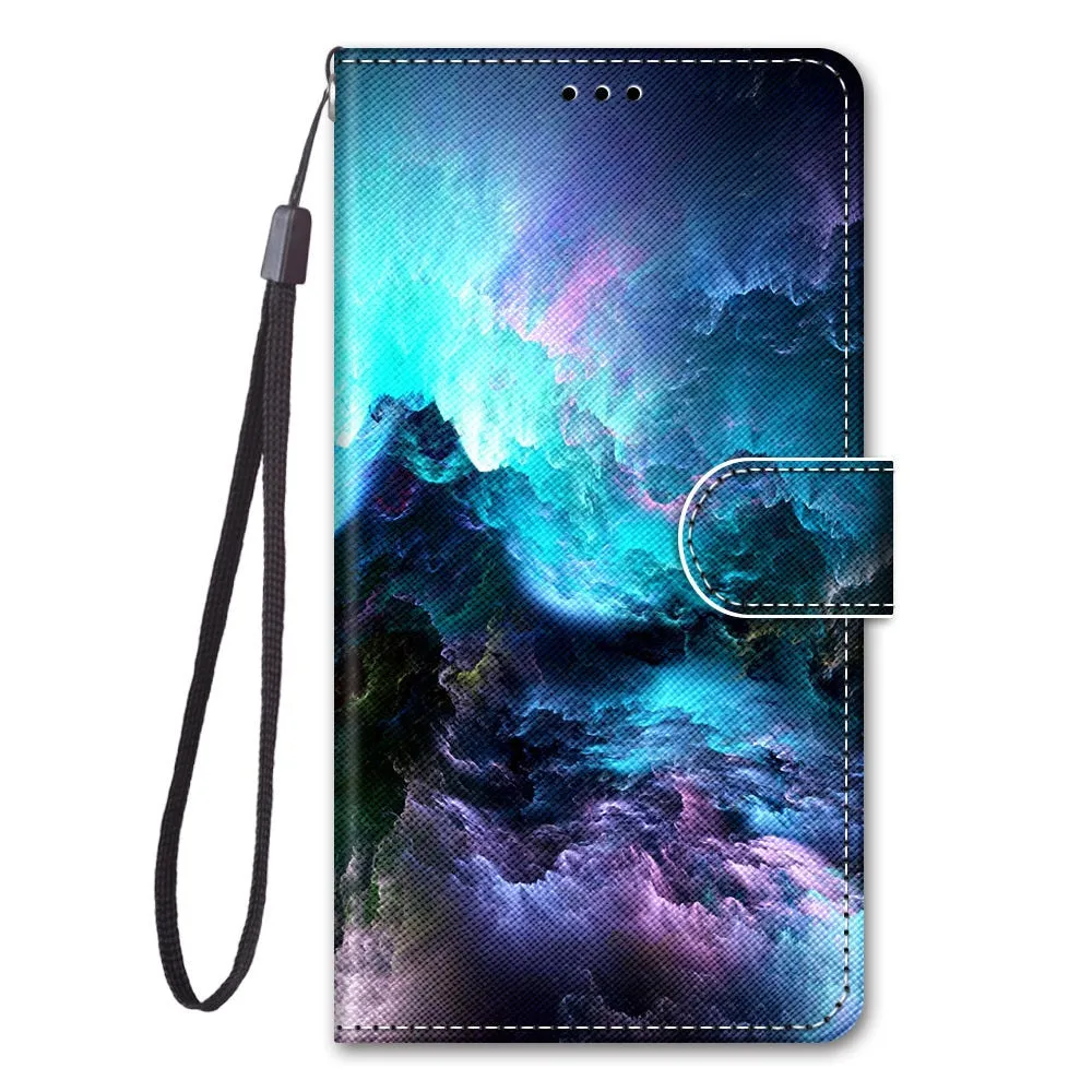 Anymob Samsung Blue Sky Magnetic Flip Leather Phone Case