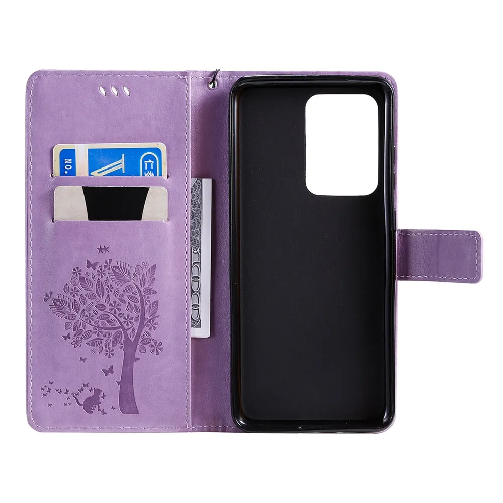 Anymob Samsung Brown Leather Flip Case Cover Phone Bag Shell Cover