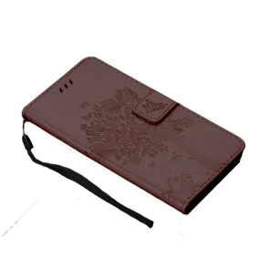 Anymob Samsung Brown Leather Flip Case Cover Phone Bag Shell Cover