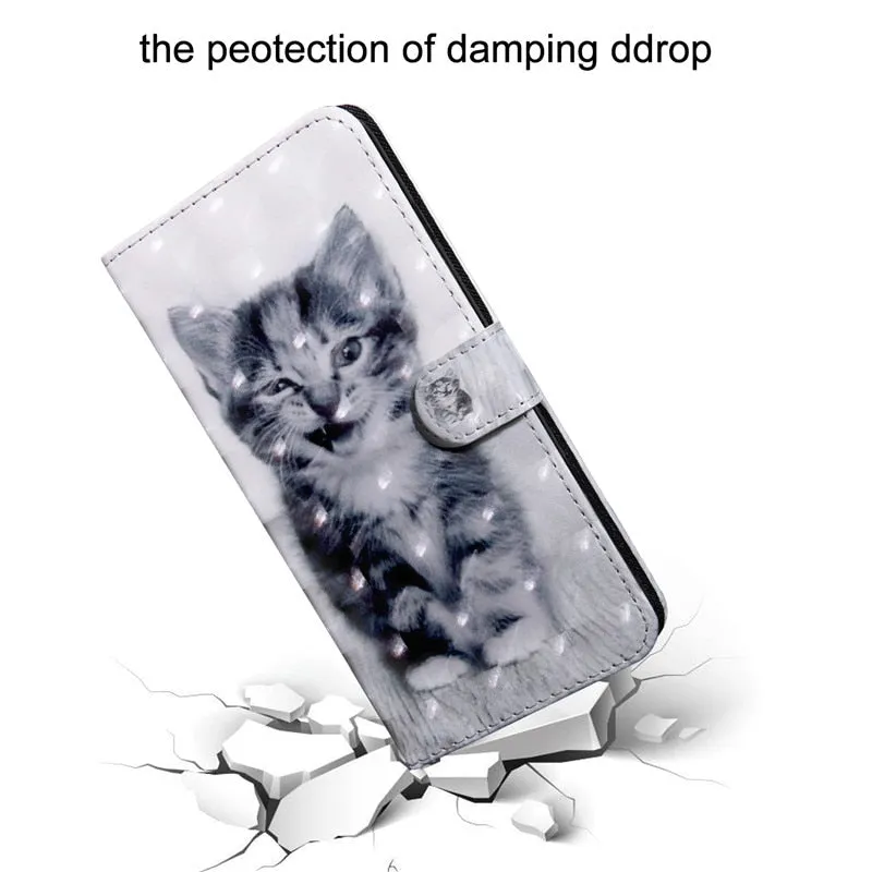Anymob Samsung Brown Owl Leather Sparkling Case Wallet Flip Magnetic Cover