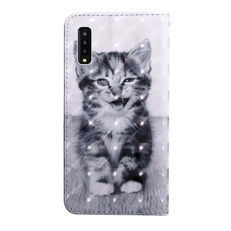 Anymob Samsung Brown Owl Leather Sparkling Case Wallet Flip Magnetic Cover
