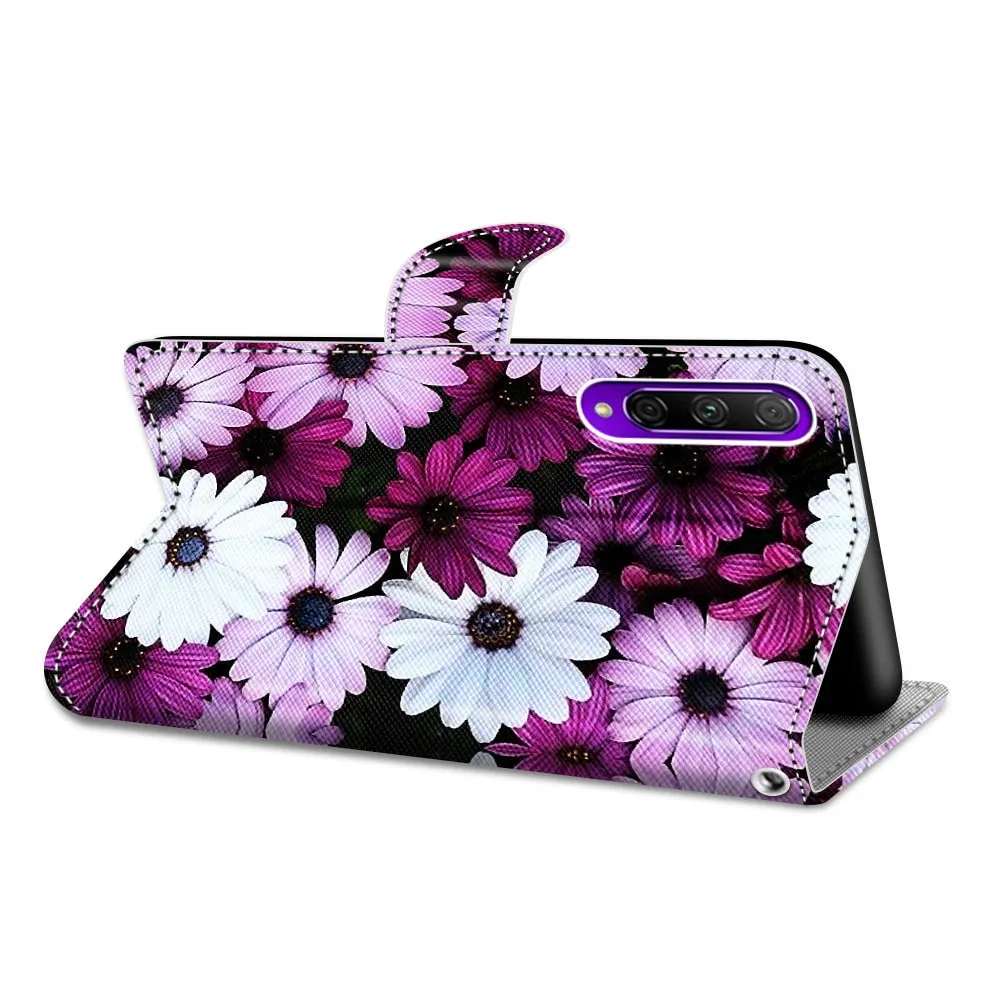 Anymob Samsung Case Multicolor Flower Luxury Painted Flip Cute Playful Cat Wallet Phone Cover