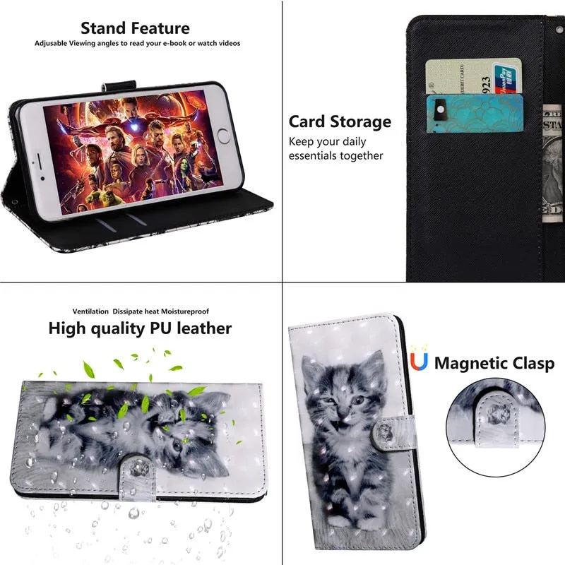 Anymob Samsung Cherry Blossom Leather Sparkling Case Wallet Flip Magnetic Cover